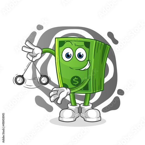 money hypnotizing cartoon. cartoon mascot vector