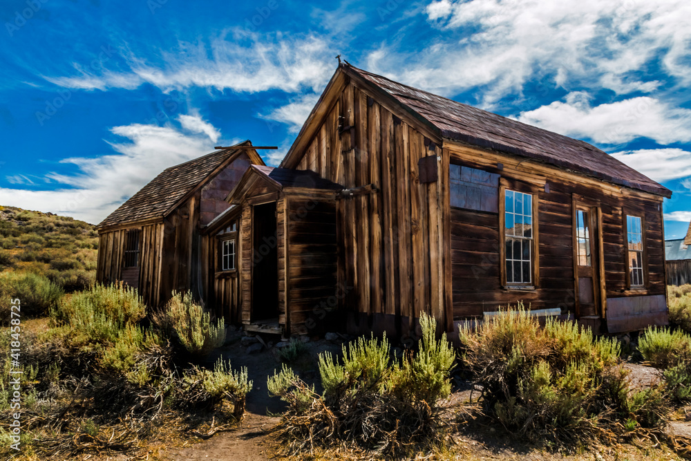 ghost town of abandoned houses in a old mining town in Bodie, California. ghost town of abandoned houses in a old mining town in Bodie, California.