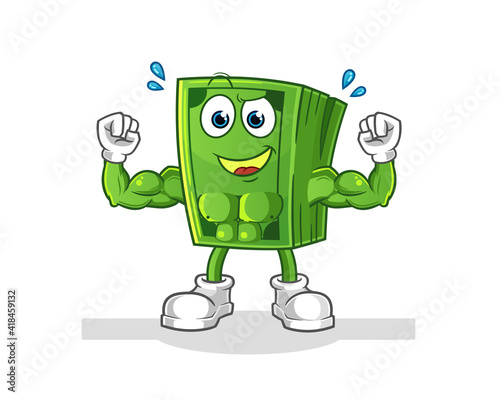 money muscular cartoon. cartoon mascot vector