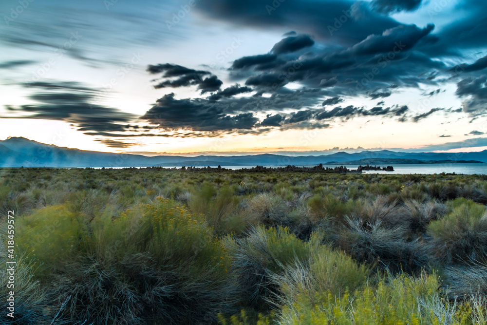 dramatic summer sunrise and sunset images of Mono Lake  in California.