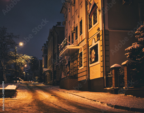 Photography old street in the night
