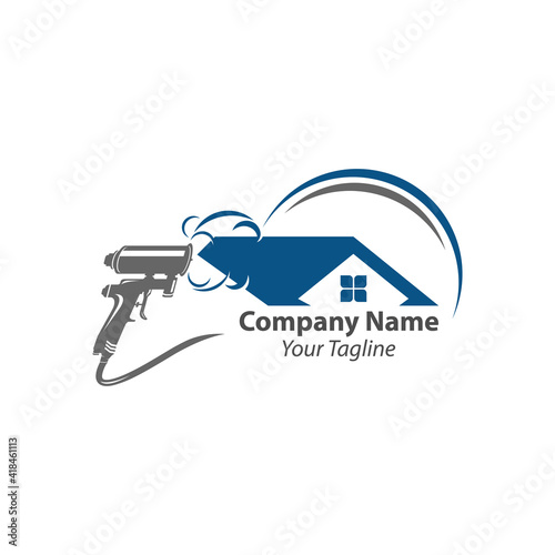 Construction spray foam Insulation logo element. Vector illustration of construction foam icon line isolated on clean background for your web mobile app logo design.