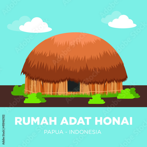 Honai is a traditional Papuan house, especially in the Mountainous Section. made of wood with a cone-shaped roof made of straw or thatch.