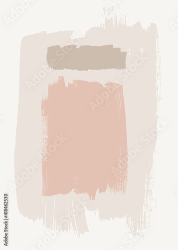 Vector boho wall art print. Trendy neutral  bohemian style acrylic painting  home decor. Abstract art in soft pastel colors. Scandinavian wall decoration. Brochure cover creative contemporary design