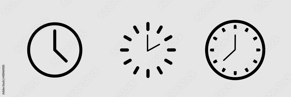 Set of wall clocks with black frame Set of wall clocks with black frame