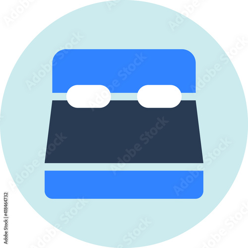 Bed icon. single bed, double bed icon with vector shape and illustration.