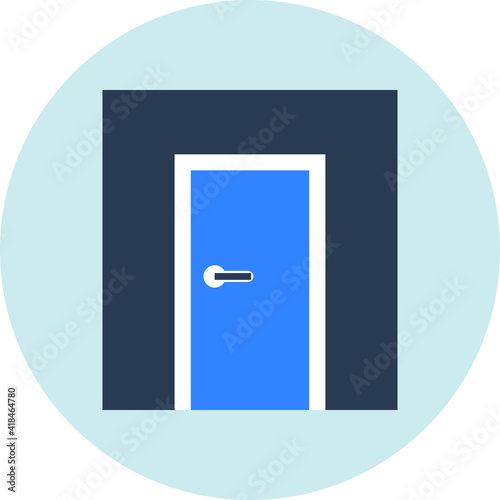 Door icon. door closed icon. hotel room, house door icon with vector illustration and flat shape