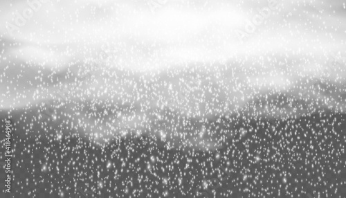 Heavy rain on a transparent background. Vector illustration