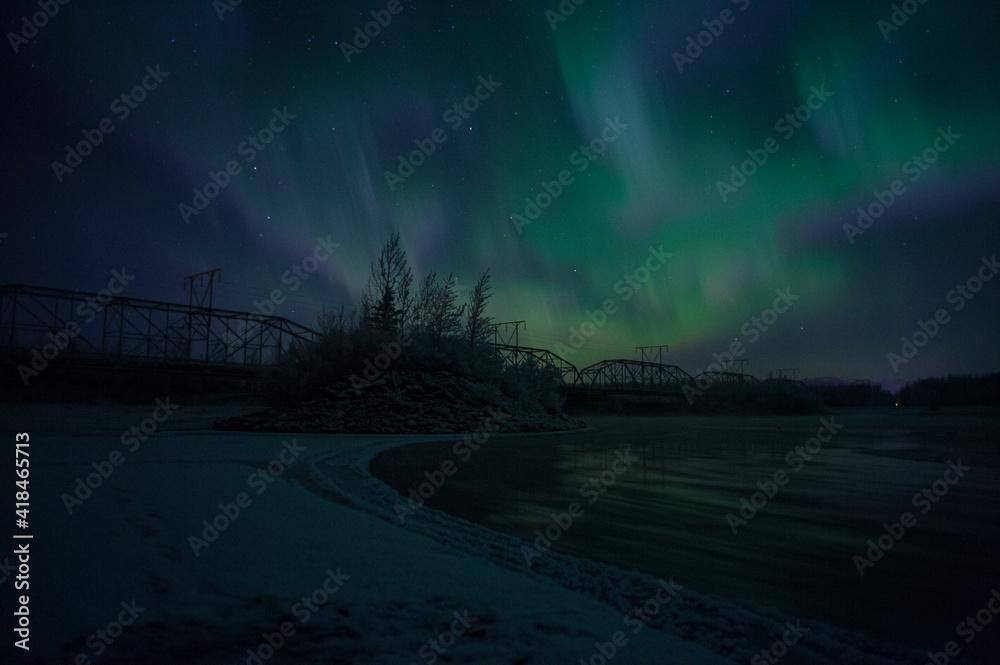 Aurora over Knik Bridge, Alaska Aurora over Knik Bridge, Alaska