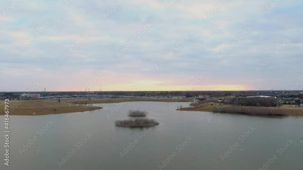 View of the river and the city at sunset. View of the river and the city at sunset.