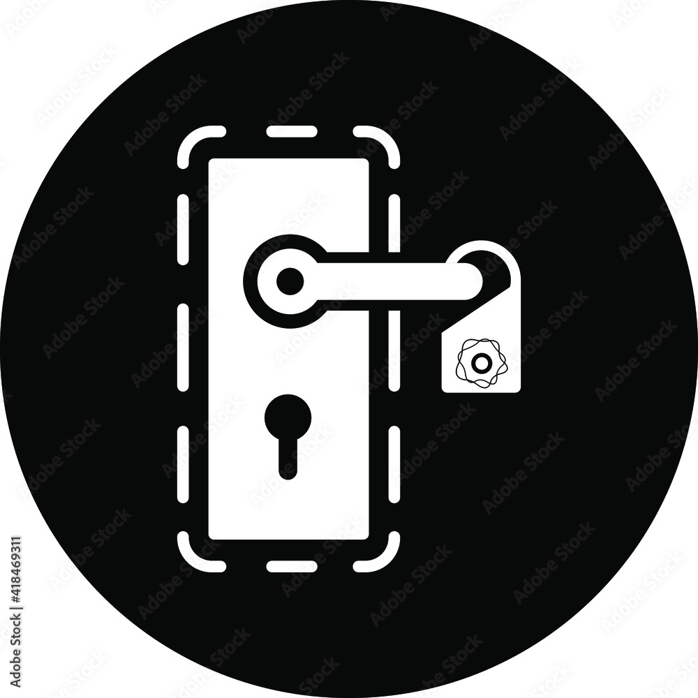 Door security lock icon. Digital lock, wifi lock, door protection lock icon with vector illustration and flat shape. Door security lock icon. Digital lock, wifi lock, door protection lock icon with vector illustration and flat shape.