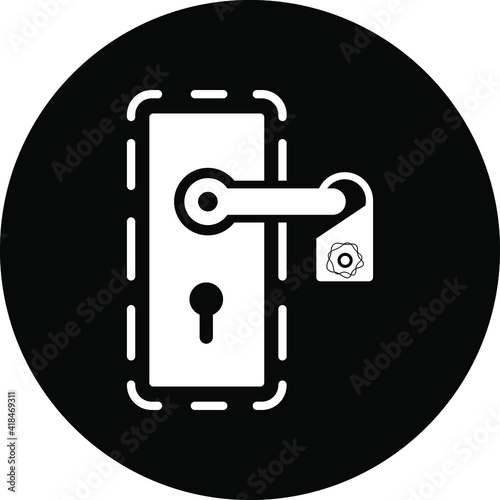 Door security lock icon. Digital lock, wifi lock, door protection lock icon with vector illustration and flat shape.