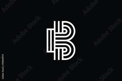 B logo letter design on luxury background. BB logo monogram initials letter concept. B icon logo design. BB elegant and Professional letter icon design on black background. B BB