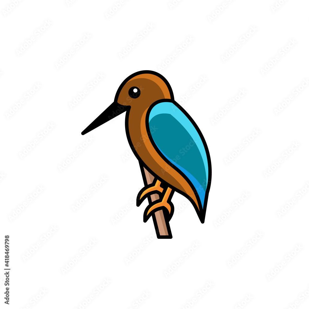 Obraz premium Simple Mascot Logo Design a cute bird