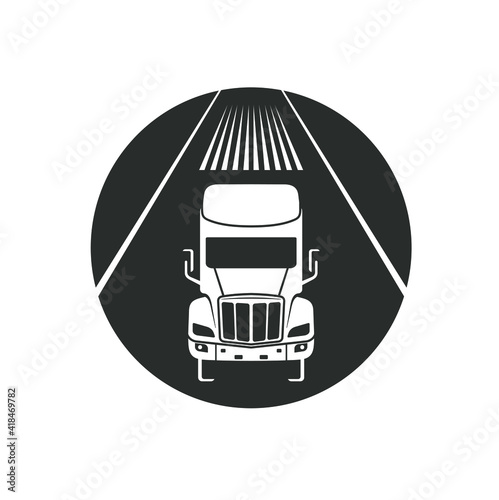 illustration of trucking, icon or logo for trucking company.