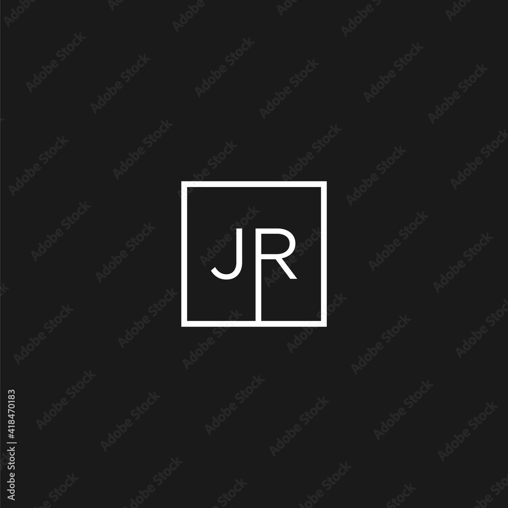 JR logo template with creative gradient concept JR logo template with creative gradient concept