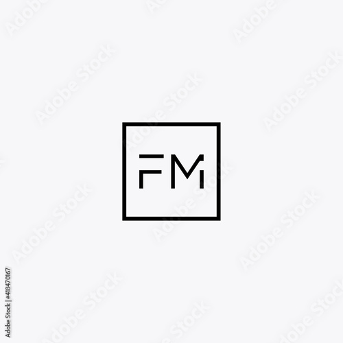 FM logo template with creative gradient concept