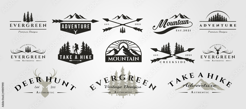 Bundle Mountain Adventure Outdoor Logo