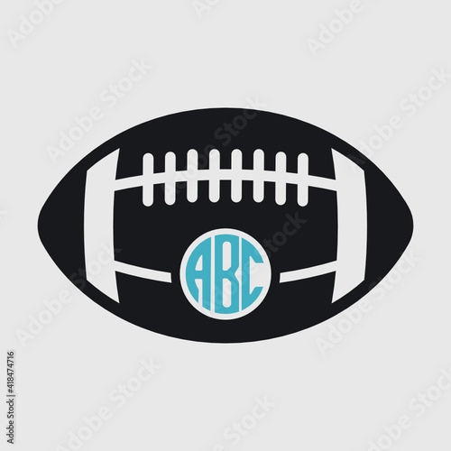 
Ragby Ball Circle Monogram | Rugby Ball | Ball | Football | Sports Ball | American football | Circle Monogram