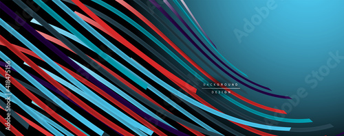 Abstract colorful lines vector background. Internet, big data and technology connections concept, abstract template