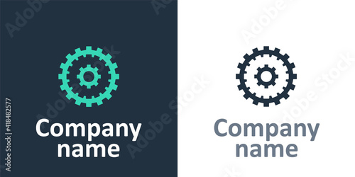Logotype Bicycle cassette mountain bike icon isolated on white background. Rear Bicycle Sprocket. Chainring crankset with chain. Logo design template element. Vector.