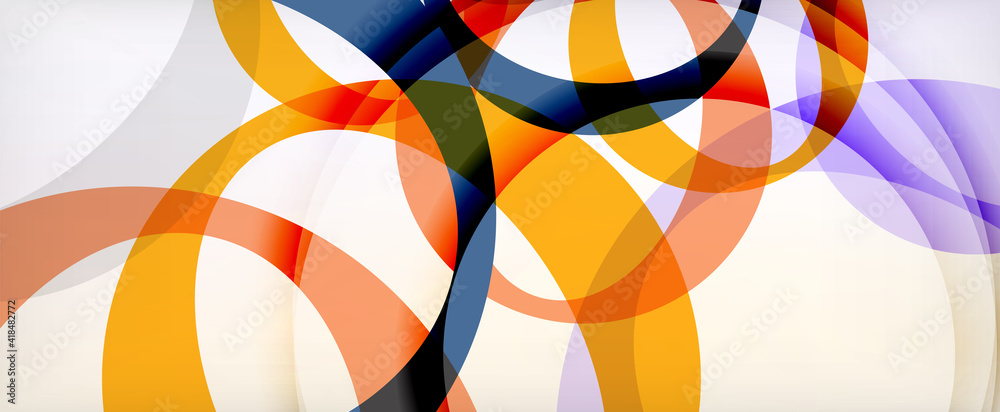 Ring geometric shapes, o letter repetition wallpaper. Abstract background for business or technology presentations, internet posters or web brochure covers
