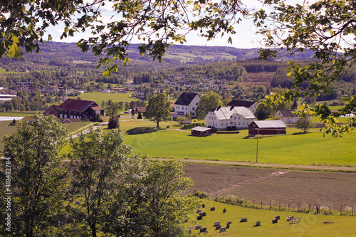 Skreia at Toten, Norway, seen from Balke in summer. photo