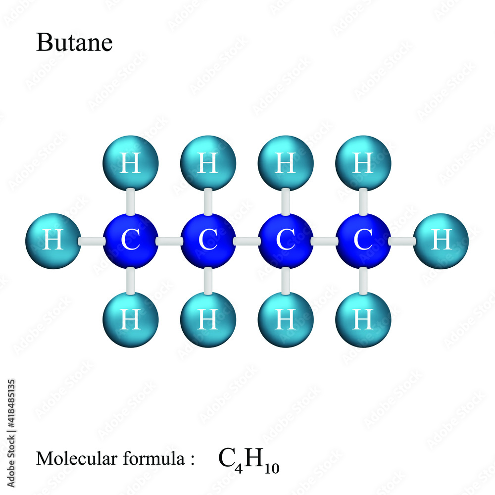Lewis structural formula of Butane, molecular formula Stock Vector Adobe Stock