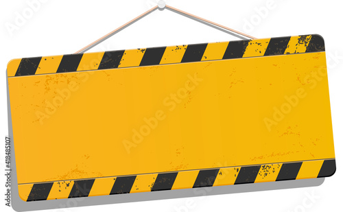 leeres Schild Bauschild schräg hängend