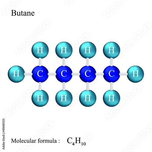 Lewis structural formula of Butane, molecular formula photo