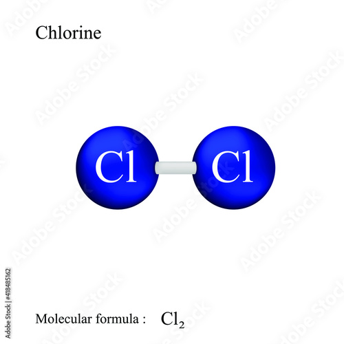 Lewis structural formula of chlorine, molecular formula photo