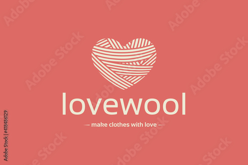 Wool Heart Negative Space Logo