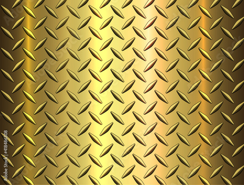 Diamond steel metal sheet texture background, metallic gold shiny vector illustration.