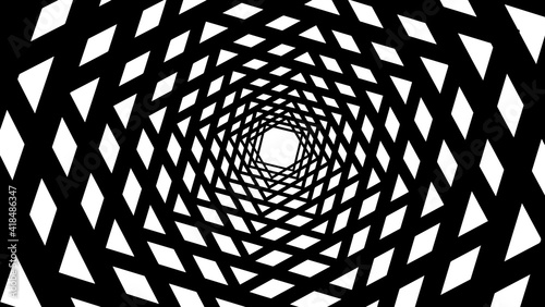 Abstract background, black and white spiral whirl, fractal like design, intereting vector illustration.