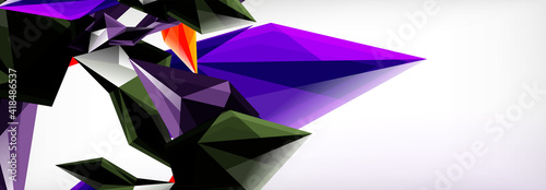 Vector 3d triangles and pyramids abstract background for business or technology presentations, internet posters or web brochure covers