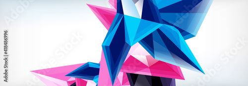 Vector 3d triangles and pyramids abstract background for business or technology presentations, internet posters or web brochure covers
