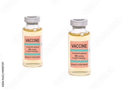Vaccine vial isolated on white 
