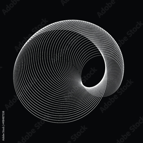 Lines in Circle Form . Spiral Vector Illustration .Technology round. Wave Logo . Design element . Abstract Geometric shape .