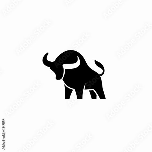 Silhouette Bull logo vector illustration design, creative and simple design, can uses as logo and template for company.