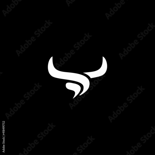 Silhouette Bull logo vector illustration design, creative and simple design, can uses as logo and template for company.