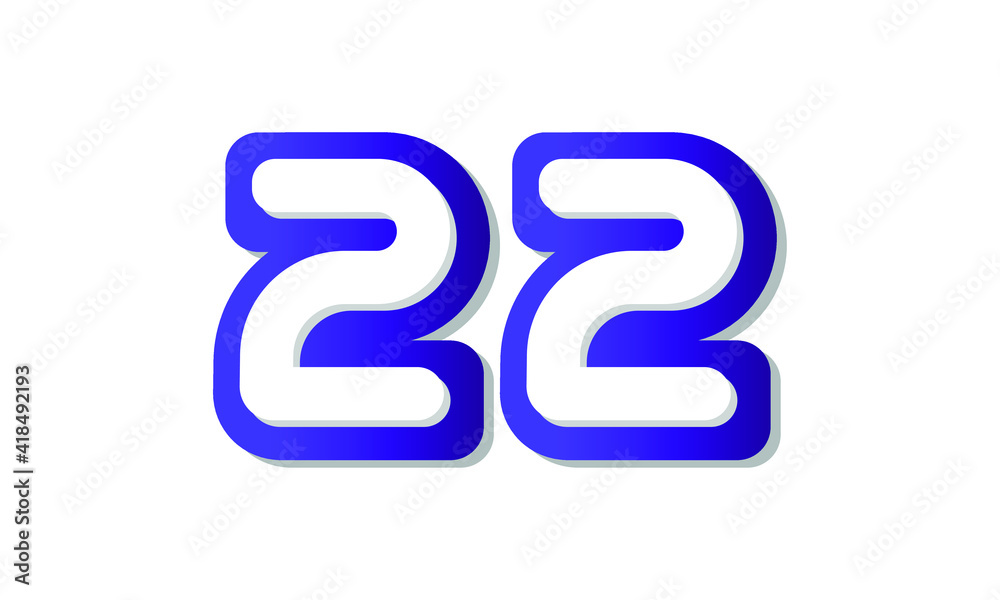 22 Cool Modern Blue 3D Number Logo 22 Cool Modern Blue 3D Number Logo