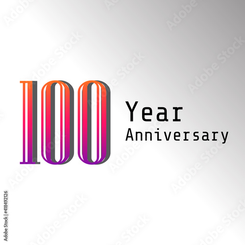 100 Years Anniversary Celebration Color Vector Template Design Illustration