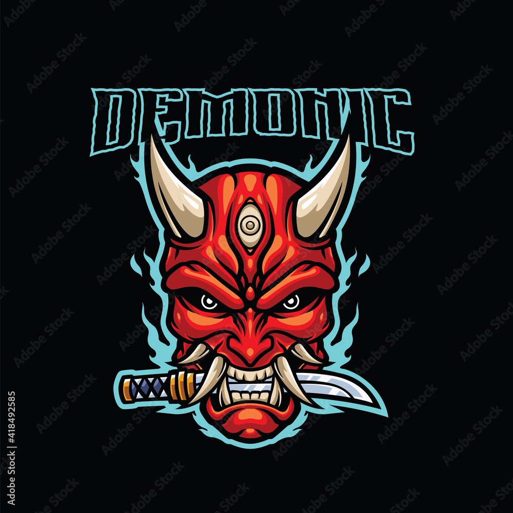 Demon Mascot logo Template Demon Mascot logo Template