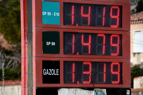gas station prices sign