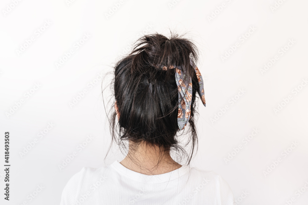 Messy damaged long black hair, on white background Messy damaged long black hair, on white background