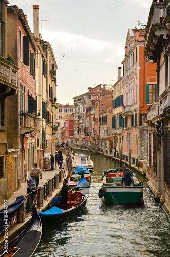 Narrow and picturesque canals of Venice.