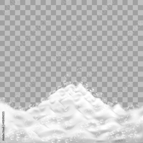 Sparkling shampoo and bath lather vector illustration.