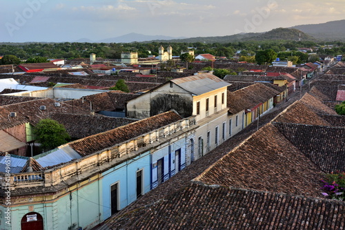 Vista aerea de la antigua ciudad colonial de Granada, a orillas del lago Cocibolca, en el oeste de Nicaragua