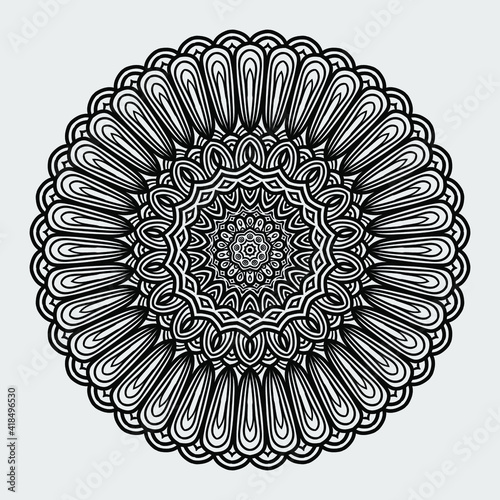 Circular vector black and white pattern