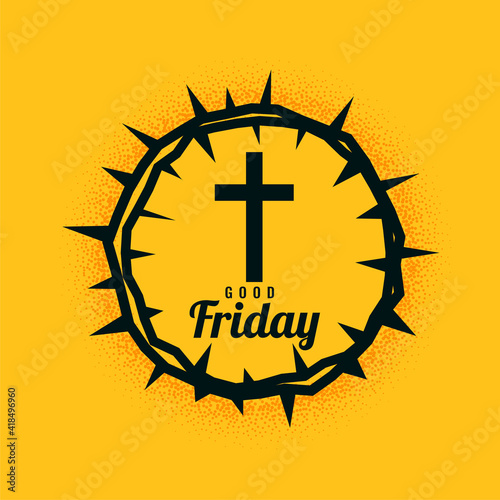 goof friday background with cross and thorns